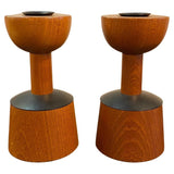 Scandinavian Modern Rosewood Candleholders By Laurids Lonborg