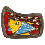 Italian Mid Century Art Pottery Fish Pin Tray By Fusco Amalfi