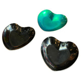 Trio Of Danish Modern Enameled Sterling Silver Metal Heart Dishes