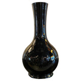 Tall Mid-Century Modern Ebony Art Glass Vase