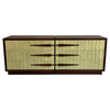Pair Of Hollywood Regency Mahogany Textured Front Dressers