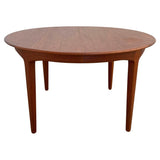 Round Teak Extension Dining Table By Henning Kjaernulf For Soro Stole, Denmark