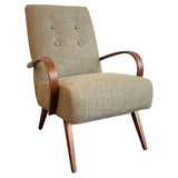 Mid-Century Modern Bentwood Upholstered Armchair By Jaroslav Smidek