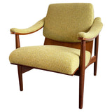 Mid-Century Modern Upholstered Scoop Bentwood Armchair By Thonet