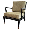 Hollywood Regency Lacquered Mahogany Lounge Chair