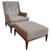 Mid-Century Modern Upholstered Lounge Chair With Ottoman