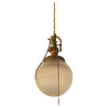 Early 20th Century Industrial Prismatic Holophane Glass Globe Pendant