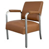 Mid-Century Machine-Age Brushed Aluminum Leather Armchair