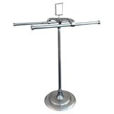 Art Deco Freestanding Double Pole Chrome Garment Rack