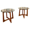 Mid-Century Modern Walnut "Bowtie" End Tables By Adrian Pearsall