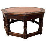 Romweber Furniture Co. Octagonal Oak And Leather Coffee Table