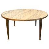 Italian Mid-Century Modern Round Brass And Marble Coffee Table