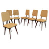 Set Of Six Italian Mid-Century Modern Mahogany Dining Chairs