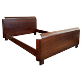 Machine-Age Art Deco Walnut Full Bed By Paul Goldman For Plymodern Furniture