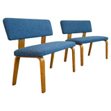 Mid-Century Modern Maple Bentwood And Bouclé Benches By Thonet