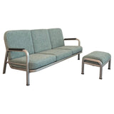 Machine Age Industrial Aluminum Frame Sofa And Ottoman Set