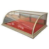 Antique Curved Glass Nickel Plated Countertop Display Case