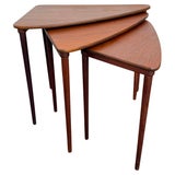 Scandinavian Modern Triangular Teak Nesting Tables By Selig