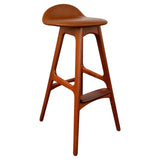 Scandinavian Modern Teak Leather Model OD61 Bar Stool By Erik Buch