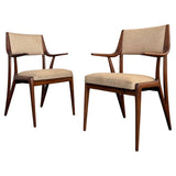 Mid-Century Modern Sculptural Walnut Armchairs By M. Singer & Sons