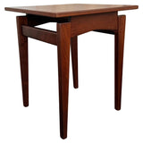 Mid-Century Modern Floating Top Walnut Side Table By Jens Risom