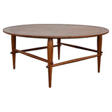 Mid-Century Modern Round Walnut Coffee Table By Lane "Copenhagen"