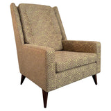 Mid-Century Modern Upholstered High Back Lounge Chair