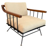 Mid Century Modern Wrought Iron Lounge Chair By Richard McCarthy