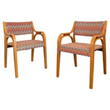 Pair of Mid Century Modern Bentwood Outline Armchairs