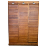 Industrial Tambour-Front Triple Bay Document File Cabinet