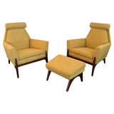 Sculptural Mid-Century Modern Adrian Pearsall Style High Back Lounge Chair Set