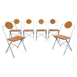 Set Of Six Post-Modern R.J.C. Reversible Folding Chairs By René-Jean Caillette
