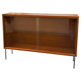 Scandinavian Modern Teak Glass Front Bookcase Display Cabinet