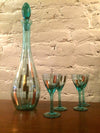 Blue Glass Cordial Set