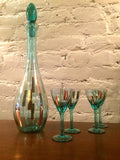 Blue Glass Cordial Set