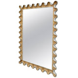 Italian Hollywood Regency Ruffle Frame Gilt Mirror
