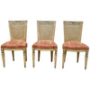 Caned Back Carved Mahogany Louis XVI Style Chairs