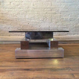 Aluminum and Glass Coffee Table