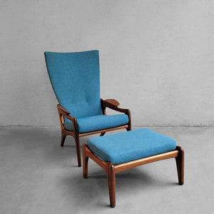 Adrian Pearsall Wingback Lounge Chair And Ottoman