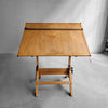 Midcentury Industrial Adjustable Maple Drafting Table