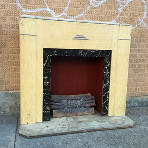 Beige Art Deco Mantel Surround