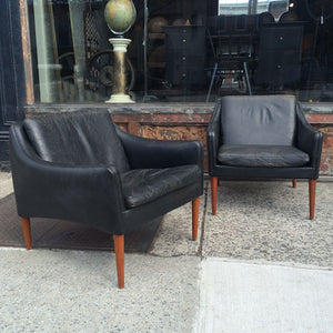 Danish Leather Lounge Chairs