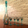 Blue Glass Cordial Set