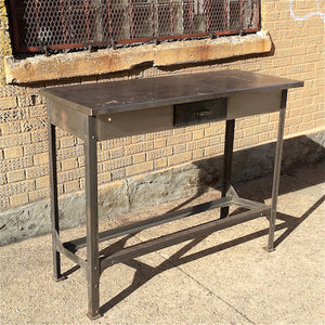 Industrial Brushed Steel Work Table