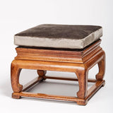 Velvet Oak Pouf Ottoman