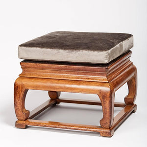Velvet Oak Pouf Ottoman
