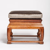 Velvet Oak Pouf Ottoman
