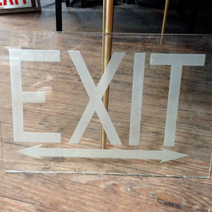 Clear Glass Exit Sign
