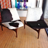 John Keal Cowhide Lounge Chairs