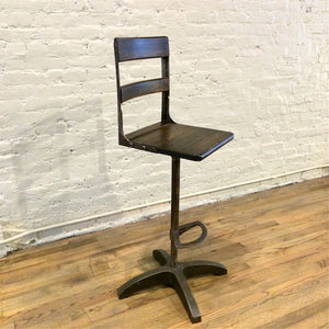 Custom Maple Pedestal Drafting Stool